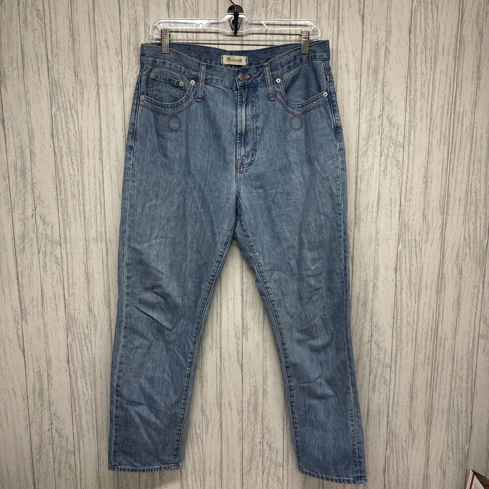 Womens Size 30 Madewell Perfect Vintage Jeans Pink Stitching EUC
